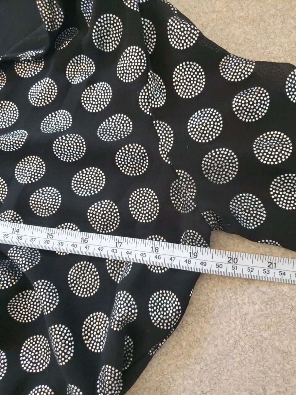 Michael Kors Black & Silver Polka Dot Surplice Long Sleeve Tiered Mini Dress M - Picture 8 of 15